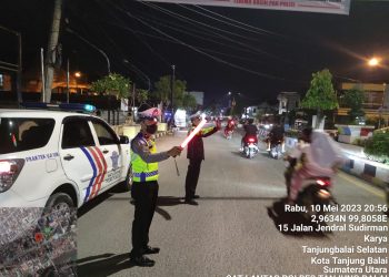 Sat Lantas Polres Tanjungbalai Gelar Blue Light 
