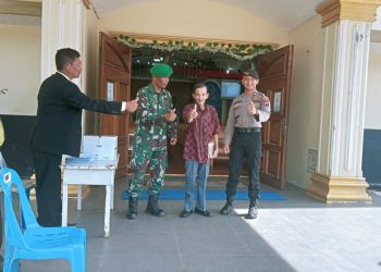 Babinsa Gelar Pengamanan Ibadah Kenaikan Isa Al Masih