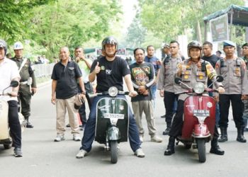 Wakil Bupati Asahan Test Drive Vespa di Ajang Drag Bike Trophy Kodim 0208/AS
