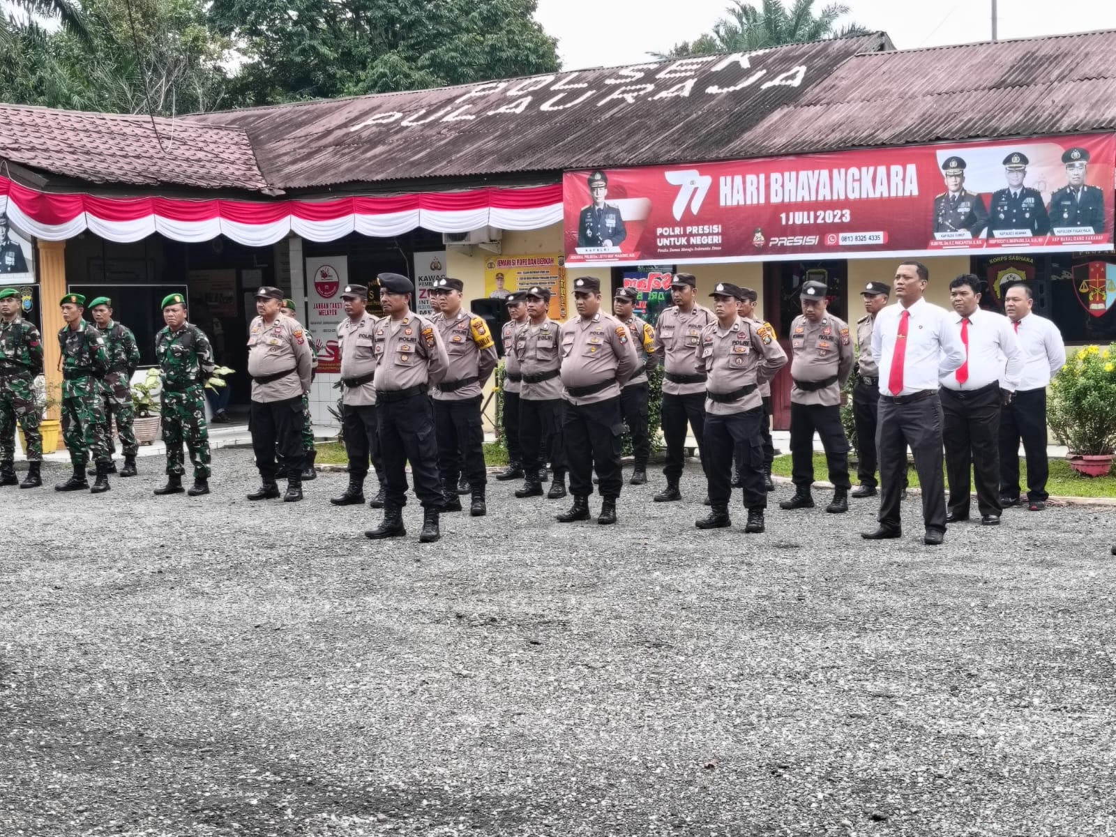 Polsek Pulau Raja Asahan Gelar Peringatan HUT ke 77 Bhayangkara 