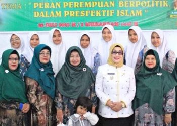 Wabup Labuhanbatu Hj Ellya Rosa Siregar saat hadir pada acara tersebut.