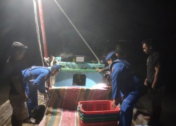 Sat Polairud Polres Tanjungbalai Pantau Keluar Masuk Kapal di Perairan Tanjungbalai