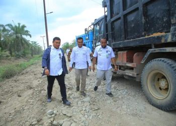Bupati Labura Pantau Pembangunan Jalan Gunting Saga – Teluk Binjai