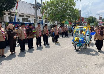 Polres Tanjungbalai Hadiri Pelepasan Pawai Karnaval Sepeda Hias dan Pakaian Adat 