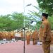 Sekda Labura, H.M Suib memimpin apel gabungan ASN dan mengapresiasi Diskominfo Labura atas raihan penghargaan tiga kali berturut-turut predikat Kabupaten Informatif.