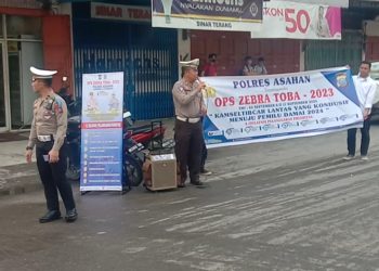 Satlantas Polres Asahan Sosialisasi Sandi Ops Zebra Toba 2023 ke Masyarakat