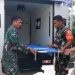Babinsa Koramil 06/Kota, Kopda Sapran Pasaribu meng-evakuasi warga yang sakit di wilayah Koramil 06/Kota Jajaran Kodim 0211/TT.