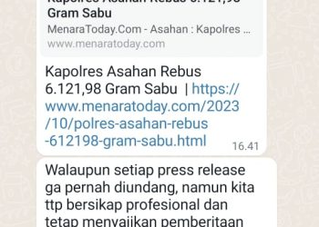 Polres Asahan Diduga Kotak-kotakkan Wartawan, Sejumlah Insan Pers di Grup WhatsApp Kecewa