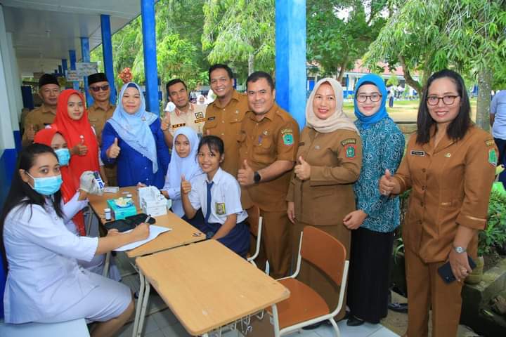 Wakil Bupati Labuhanbatu Utara (Labura), H. Samsul Tanjung, ST, MH, menghadiri kegiatan Aksi Bergizi di SMP Negeri 2 Marbau.