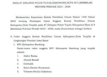 Ini Nama Calon KPU Terpilih Kota Tanjungbalai Priode 2023 – 2028