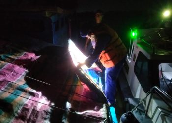 Satpolairud Polres Tanjungbalai Hadang Kapal Tanpa Nama 