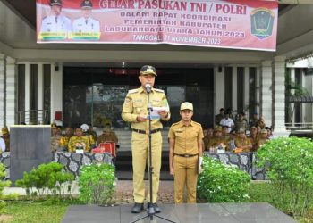 Wakil Bupati Labura jadi Pembina Gelar Apel Pasukan Rapat Koordinasi Pemerintahan 