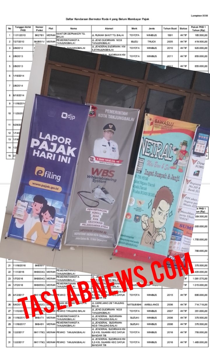 Temuan BPK soal pajak mobil dinas Pemko Tanjungbalai tak bayar pajak, Insert imbauan pemko minta warga laporkan pajak