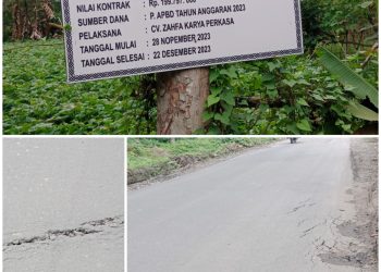 Proyek Siapa Ini di Rawang Panca Arga Asahan,  Baru Selesai Kok Sudah Rusak