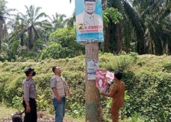 Panwaslu Meranti Turunkan APK di Masa Tenang Pemilu 2024