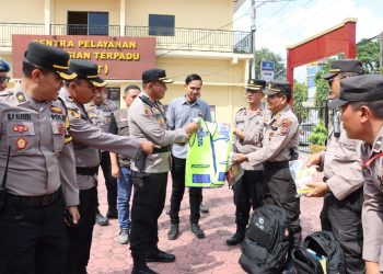 Kapolres Tanjungbalai Pimpin Apel Serpas Pam TPS Pengamanan Pemilu Tahun 2024