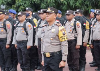Kapolres Asahan Pimpin Apel Pergeseran Pasukan untuk Pam TPS