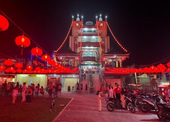 Personel Polres Tanjungbalai Monitoring Vihara dan Kelenteng Saat Sembahyang Tebu