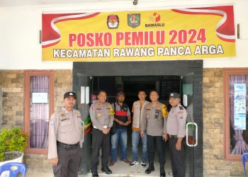 Pamatwil Kapolres Asahan Cek Personel Pos PAM PPK Kecamatan Rawang Panca Arga