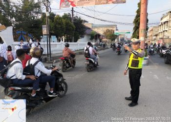 Sat Lantas Polres Tanjungbalai Atur Arus Lalulintas 