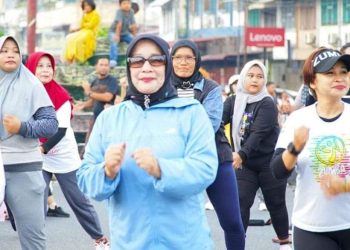 Warga Antusias Ikuti Senam Sehat Bersama Plt Bupati Labuhanbatu