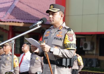 Kapolres Asahan Pimpin Upacara Kenaikan Pangkat Pengabdian