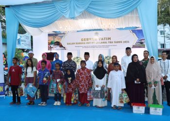 Gebyar Yatim di HUT Ke 19 Lanal TBA Dihadiri