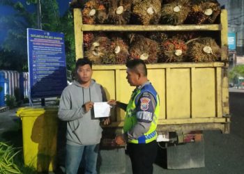 Akhirnya, Setelah Diberitakan, Truk Angkut Sawit Tanpa Jaring Dirazia