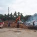 Limbah Jajang Sawit di Rahuning II Asahan Terbakar