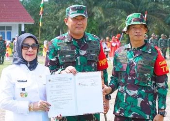 Plt Bupati Labuhanbatu Dampingi Danrem 022/PT Tutup  TMMD
