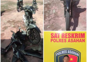 Tersangka dan barang bukti.