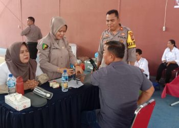 Sambut HUT ke 78 Bhayangkara, Polres Tanjungbalai Gelar Donor Darah
