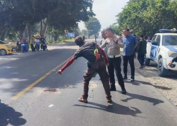 Lokasi korban ditabrak pengendara sepedamotor.