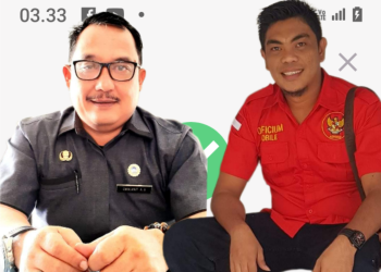 PLT Kadis Kominfo Asahan Arbin Tanjung (kiri), Khairul Anwar Harahap (kanan).