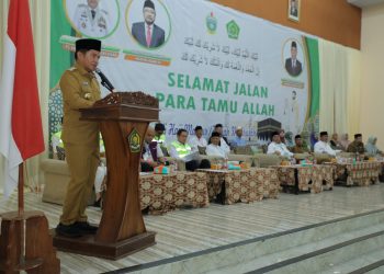 Pj Gubsu Bersama Bupati Asahan Lepas Jama’ah Calon Haji Kloter I
