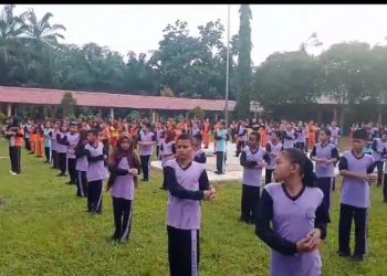 SMPN 2 Meranti Gelar Senam Pagi