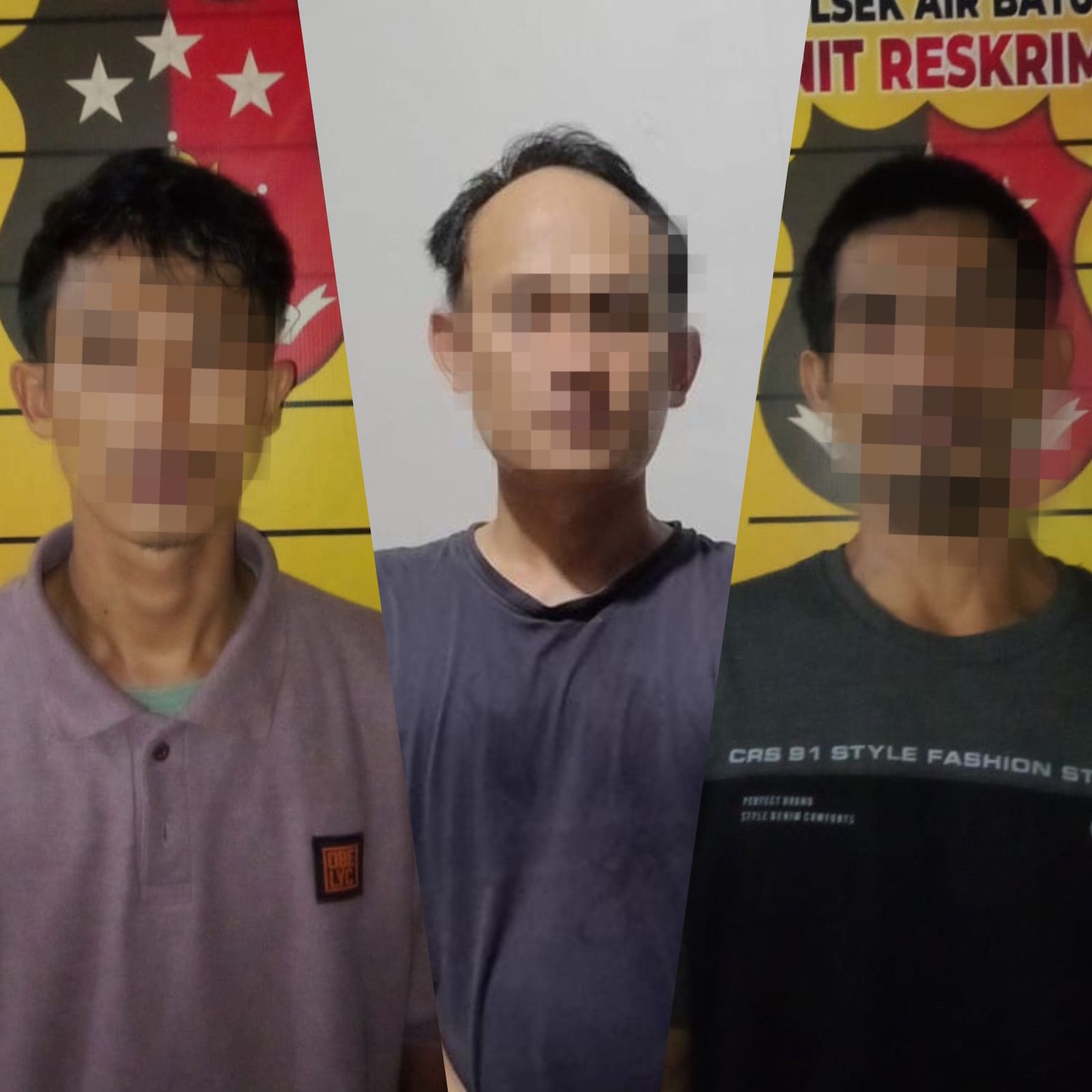 Tersangka saat di kantor polisi