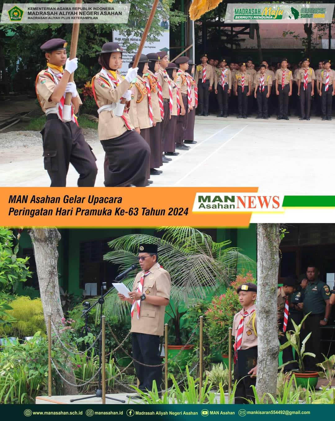 MAN 1 Asahan Laksanakan Upacara Peringatan HUT ke 63 Pramuka