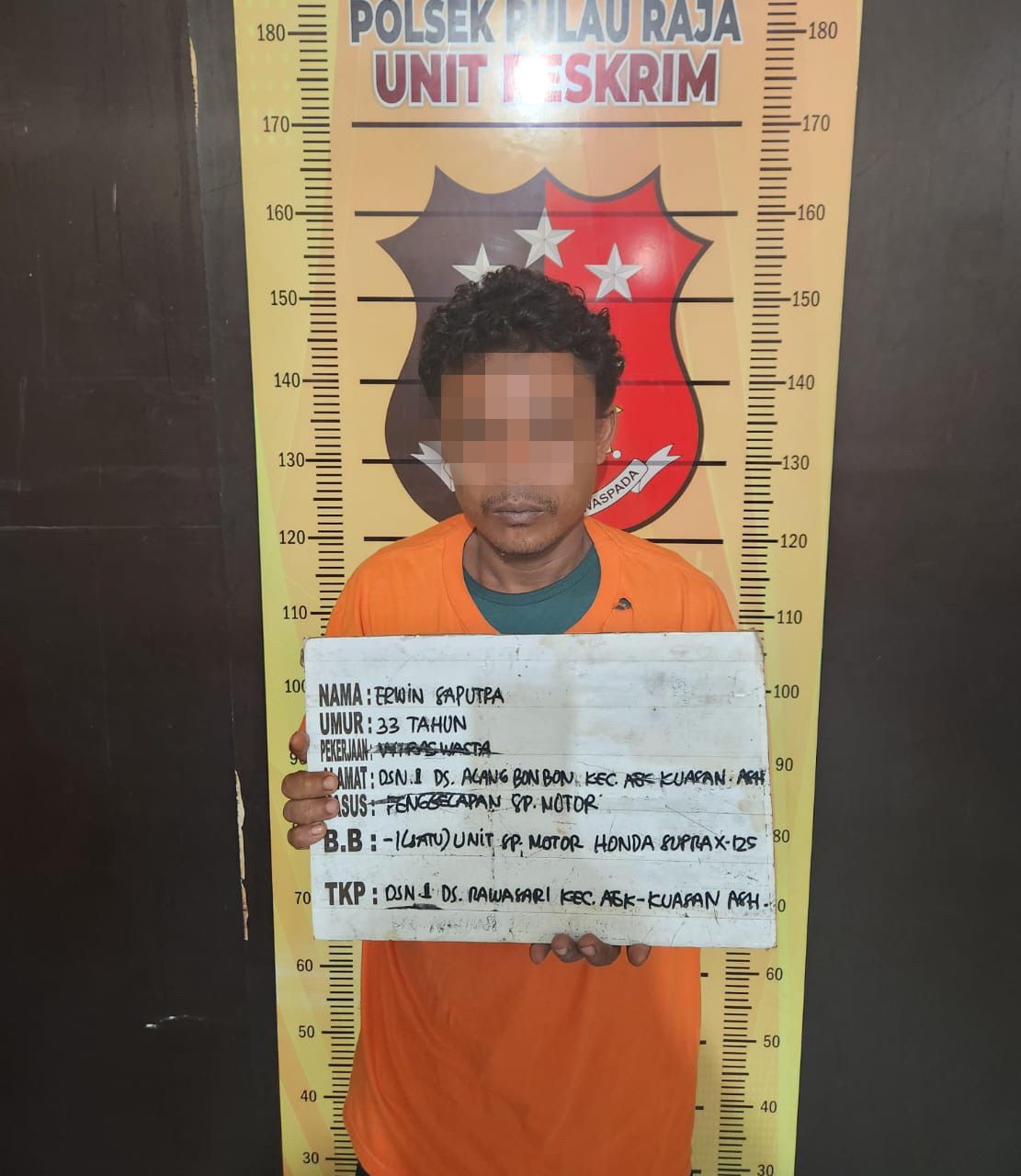 Gelapkan Sepedamotor, Pelaku Ditangkap Personel Polsek Pulau Raja