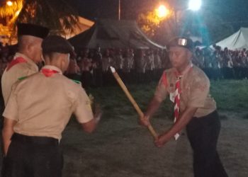 Prosesi Api Unggun Meriahkan Malam Terakhir Jambore Ranting Tingkat Kwaran Meranti 2024