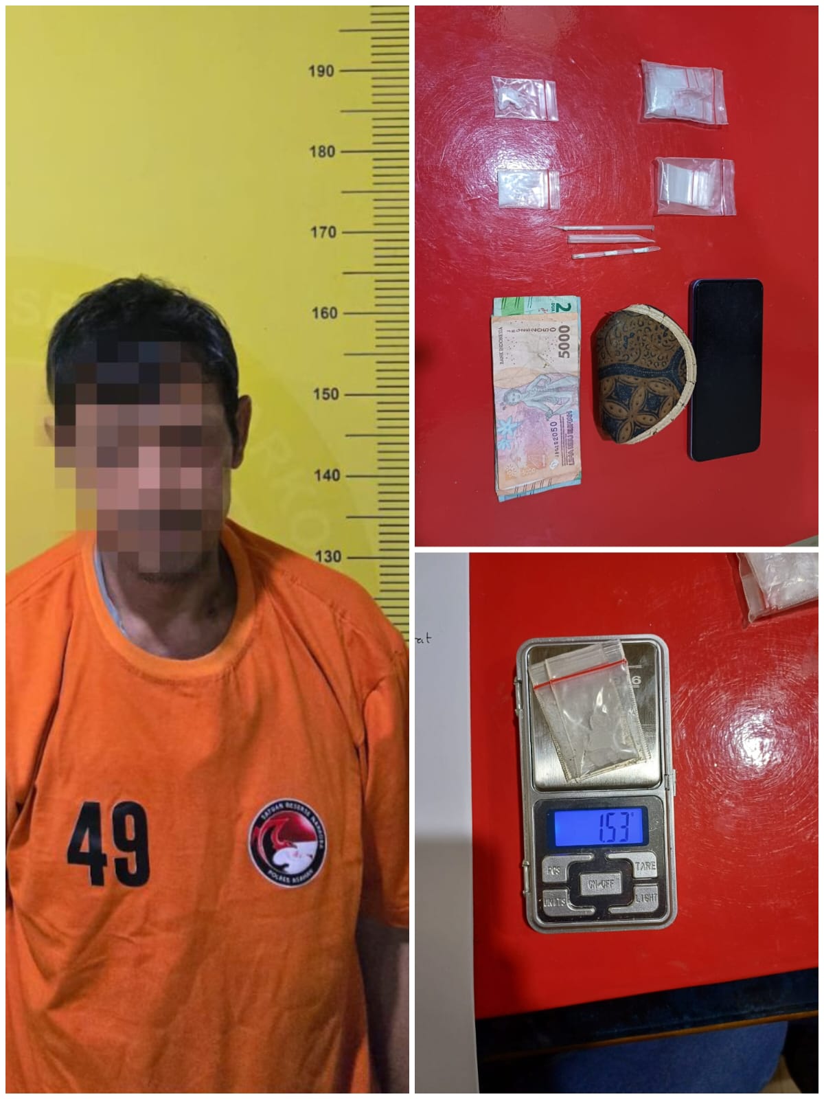 Tersangka beserta barang bukti.