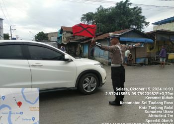 Personel Sat Lantas Polres Tanjungbalai Gelar Patroli Sore