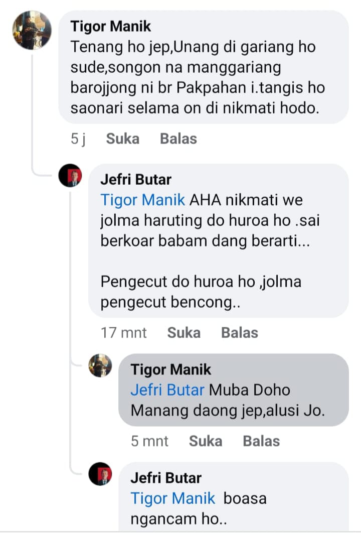 Dituding Lakukan Fitnah, Jefri Butarbutar Laporkan Akun Facebook TM ke Polres Samosir