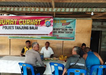 Personel Polres Tanjungbalai Sampaikan Pesan Kamtibmas
