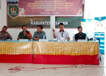Rapat Pleno Rekapitulasi Hasil Perhitungan Perolehan Suara  di Kecamatan Meranti