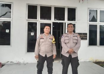 Personel Polres Tanjungbalai Lakukan Pengamanan Kantor KPU