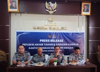 Kepala Kantor Imigrasi Sibolga, Akbar Drajat Bogitara dalam keterangan Persnya di Kota Sibolga.