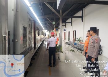 Polres Tanjungbalai Gelar Pengamanan di Pos Terpadu Stasiun KA