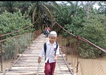 Pak Bupati Asahan, Tolong Perbaiki Jembatan Gantung Rambin Aek Polan