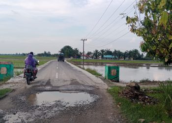 Kades Air Putih Tuntut Janji Rekanan Dinas PUPR Asahan Perbaiki Gapura